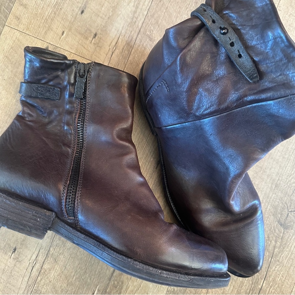 AS98 Brown Leather Booties